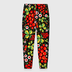 Мужские брюки Русские узоры - цветы и ягоды