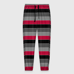 Мужские брюки Красно-черный полосатый современный узор