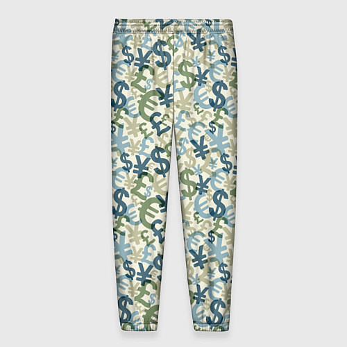 Мужские брюки Значки валют / 3D-принт – фото 2