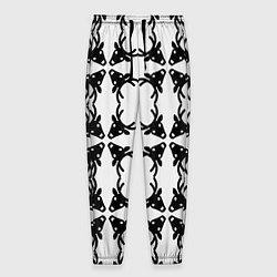 Брюки на резинке мужские Черные рождественские олени, цвет: 3D-принт