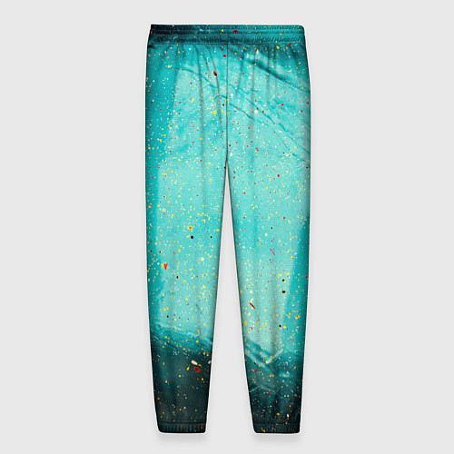 Мужские брюки Сине-зелёный туман и мазки красок / 3D-принт – фото 2