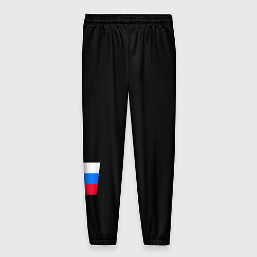 Мужские брюки Россия и три линии на черном фоне / 3D-принт – фото 2