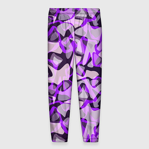 Мужские брюки Сиренево-серый абстрактный пятнистый узор / 3D-принт – фото 2