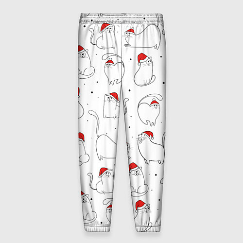 Мужские брюки Паттерн новогодний котик / 3D-принт – фото 2