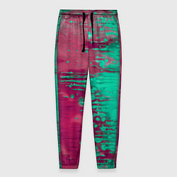Мужские брюки Светло-розовые и зелёные краски растекаются