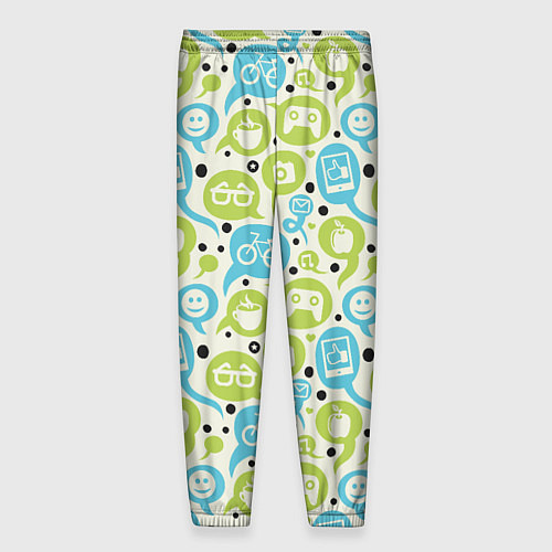 Мужские брюки Геймпад, велосипед и смайл в пузыре / 3D-принт – фото 2