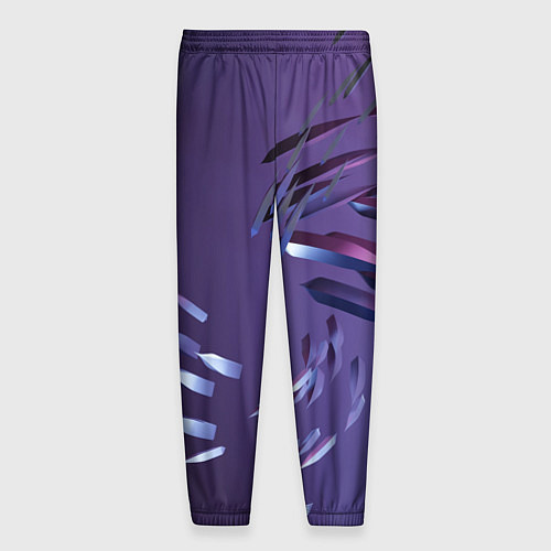Мужские брюки Фиолетовый абстрактный фон и стеклянные лезвия / 3D-принт – фото 2