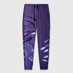 Брюки на резинке мужские Фиолетовый абстрактный фон и стеклянные лезвия, цвет: 3D-принт