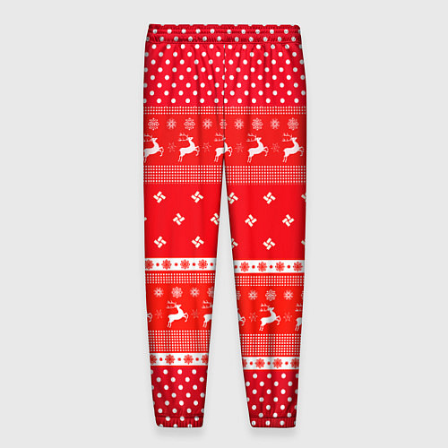 Мужские брюки Праздничный красный свитер / 3D-принт – фото 2