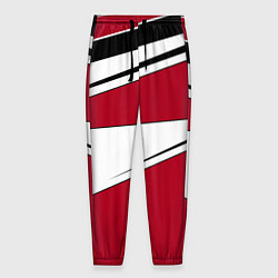 Мужские брюки Красно черная геометрия на белом