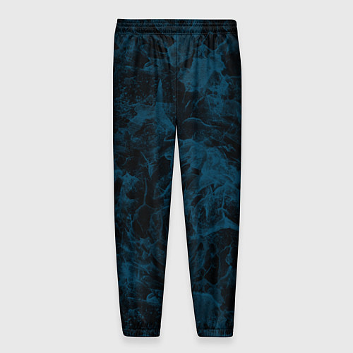 Мужские брюки Синий и черный мраморный узор / 3D-принт – фото 2