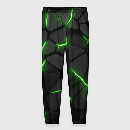 Мужские брюки Green neon steel / 3D-принт – фото 2