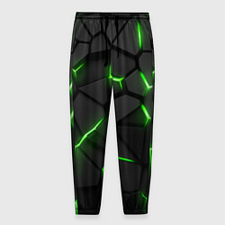 Брюки на резинке мужские Green neon steel, цвет: 3D-принт