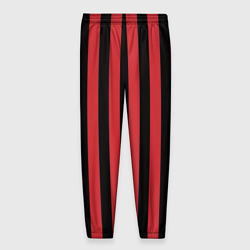 Мужские брюки Красно черный полосатый узор / 3D-принт – фото 2