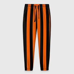 Мужские брюки Полосатый узор в красных оранжевых тонах на черном