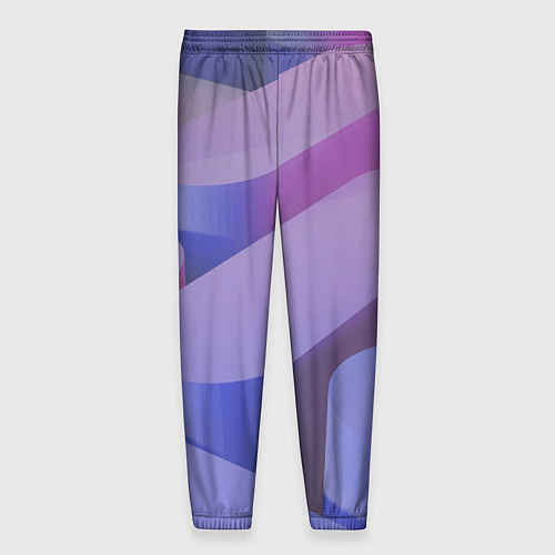 Мужские брюки Абстрактные фиолетовые прямоугольники со скругленн / 3D-принт – фото 2