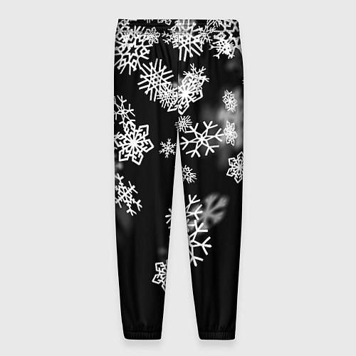 Мужские брюки Белые снежинки / 3D-принт – фото 2