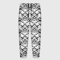 Мужские брюки Черно белый геометрический узор