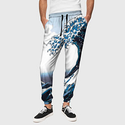 Брюки на резинке мужские Цунами в Японии, цвет: 3D-принт — фото 2