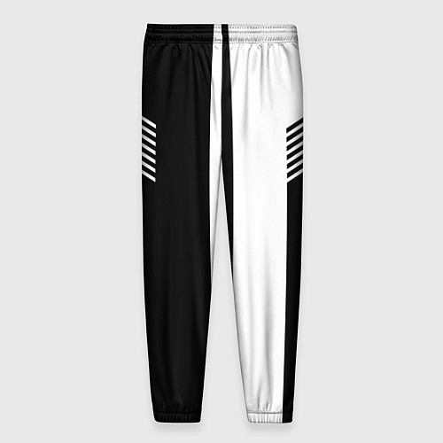 Мужские брюки Чёрные и белые полоски / 3D-принт – фото 2