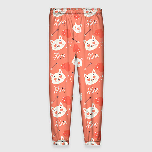 Мужские брюки Паттерн кот на персиковом фоне / 3D-принт – фото 2