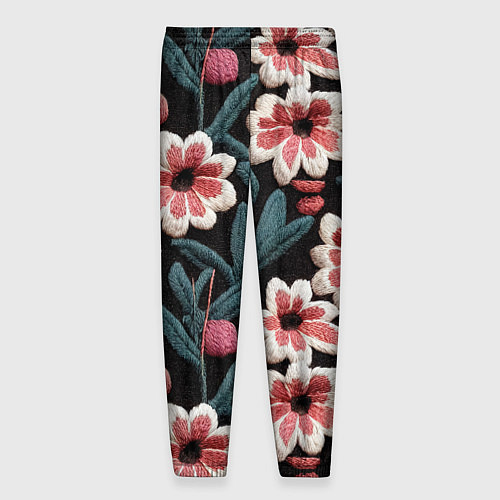 Мужские брюки Эффект вышивки цветы / 3D-принт – фото 2