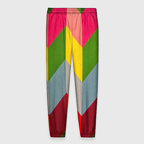 Мужские брюки Разноцветный ромбический абстрактный паттерн / 3D-принт – фото 2