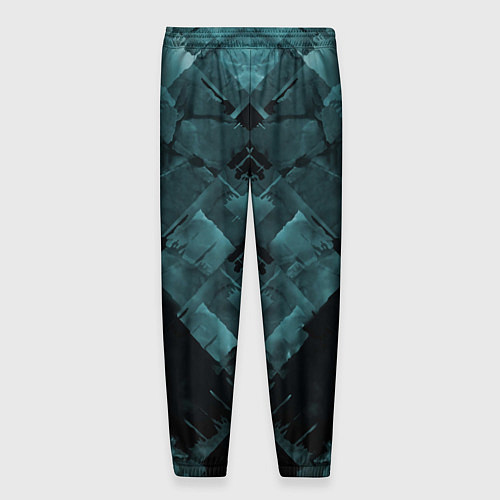 Мужские брюки Голубые и чёрные полоски / 3D-принт – фото 2