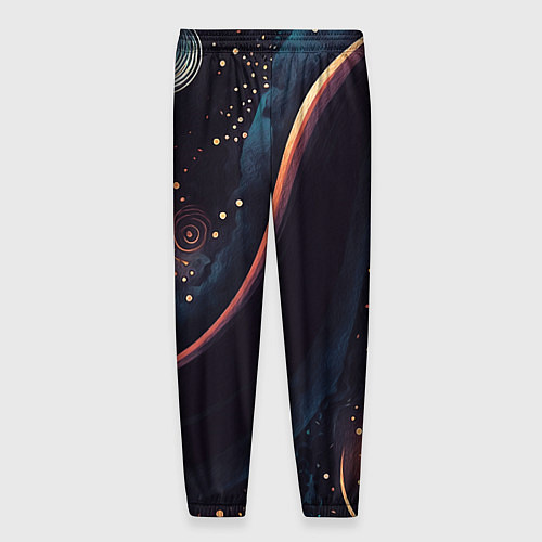 Мужские брюки Космическая абстракция в теплых темно-синих тонах / 3D-принт – фото 2