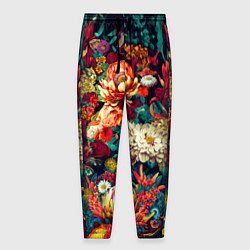 Мужские брюки Цветочный паттерн с цветами и листьями