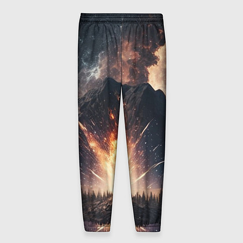 Мужские брюки Галактика, светящаяся над пейзажем / 3D-принт – фото 2