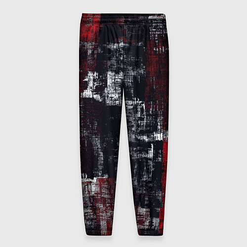 Мужские брюки Абстракт красный на чёрном / 3D-принт – фото 2