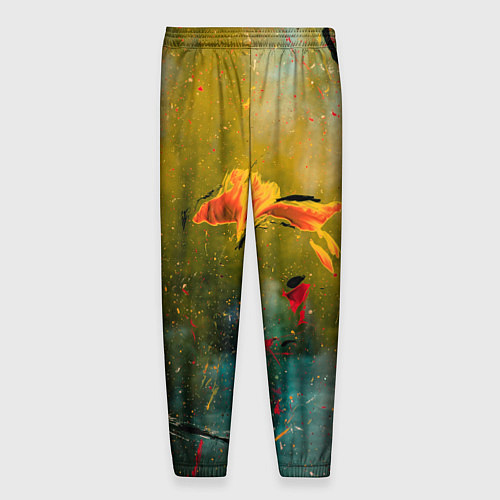 Мужские брюки Весенне-осенний жёлтый туман и краски / 3D-принт – фото 2