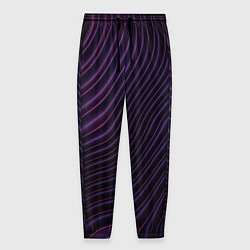 Мужские брюки Фиолетово-синяя волнообразная абстракция
