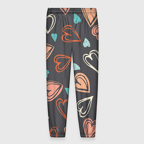 Мужские брюки Много сердец / 3D-принт – фото 2