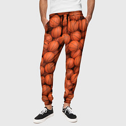 Брюки на резинке мужские Баскетбольные мячи, цвет: 3D-принт — фото 2