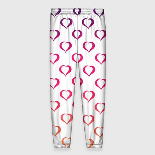 Мужские брюки Разноцветные сердечки для дня святого валентина / 3D-принт – фото 2