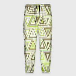 Мужские брюки Геометрический светло-зелёный паттерн из треугольн