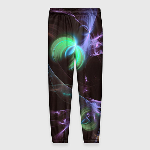 Мужские брюки Магические фиолетовые волны и цветные космические / 3D-принт – фото 2