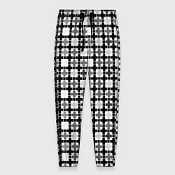 Брюки на резинке мужские Черно-белый геометрический мелкий узор, цвет: 3D-принт