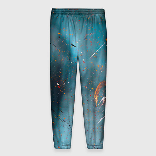 Мужские брюки Абстрактный синий туман, силуэты и краски / 3D-принт – фото 2