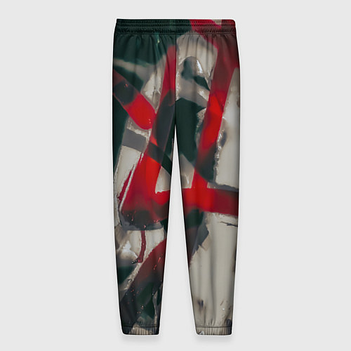 Мужские брюки Красное граффити / 3D-принт – фото 2
