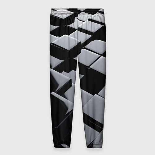 Мужские брюки Карбоновые грани черные / 3D-принт – фото 2
