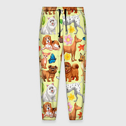 Брюки на резинке мужские Забавные собачки, цвет: 3D-принт