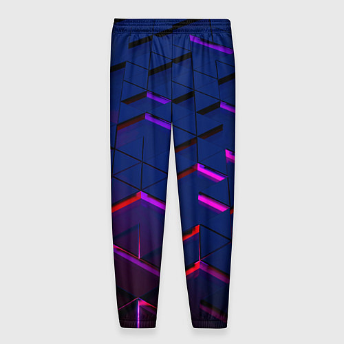 Мужские брюки Неоновые треугольники с подсветкой / 3D-принт – фото 2