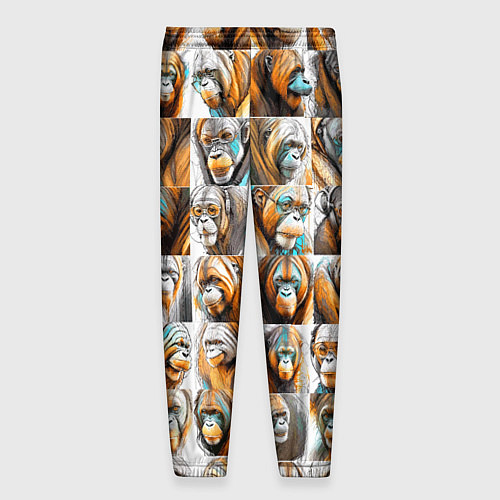 Мужские брюки Орангутаны / 3D-принт – фото 2