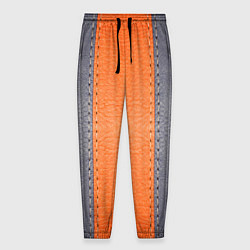 Мужские брюки Кожа серая оранжевая