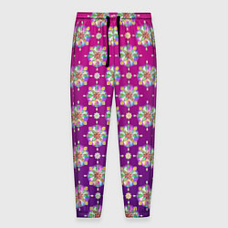 Мужские брюки Абстрактные разноцветные узоры на пурпурно-фиолето