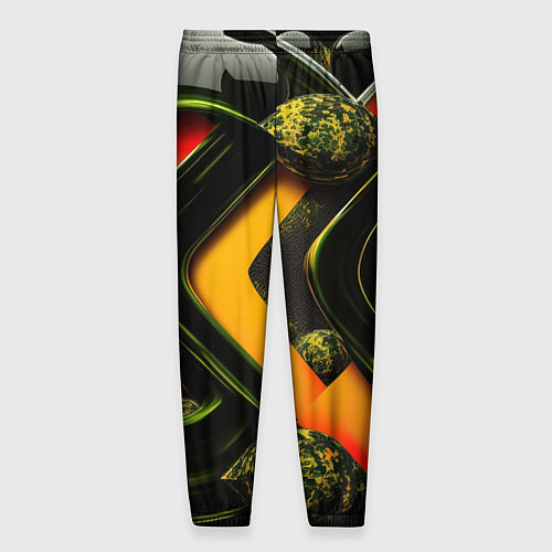 Мужские брюки Зеленая абстракция / 3D-принт – фото 2