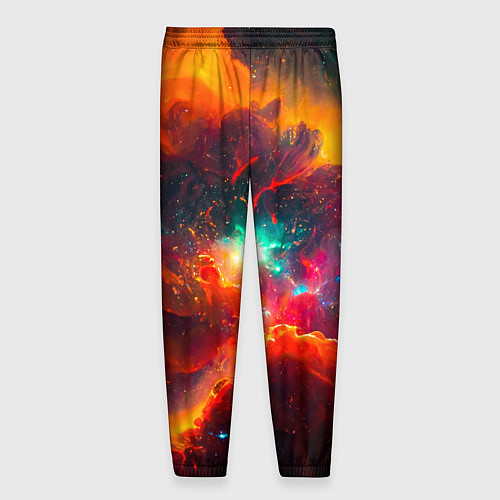 Мужские брюки Небула в космосе в оранжевых тонах - нейронная сет / 3D-принт – фото 2